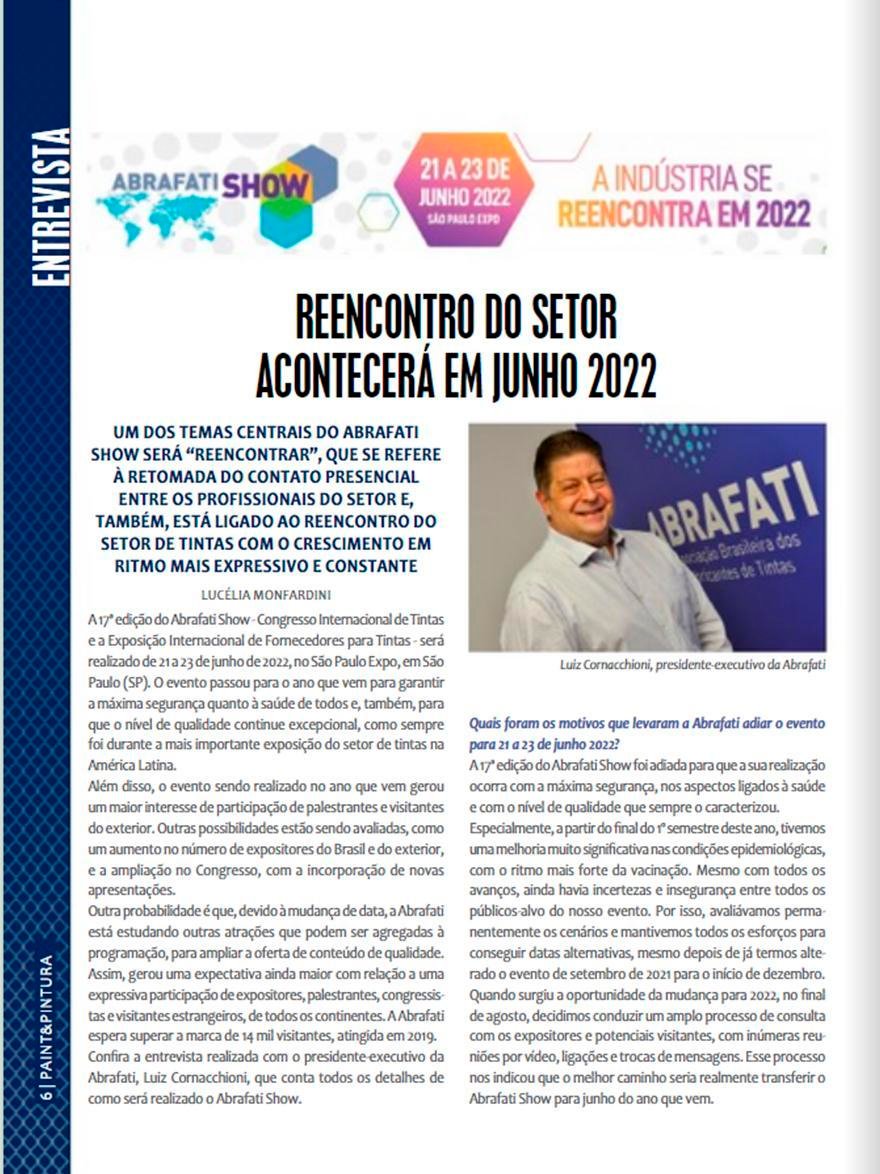 Abrafati Show: reencontro do setor acontecerá de 21 a 23 de junho de 2022.