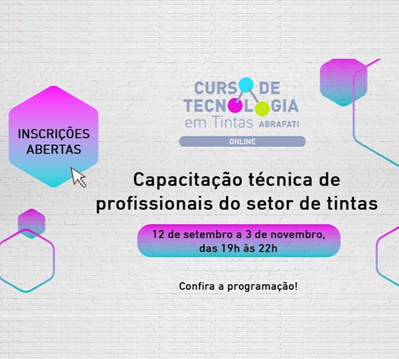 Em setembro, nova edição online do Curso de Tintas da Abrafati